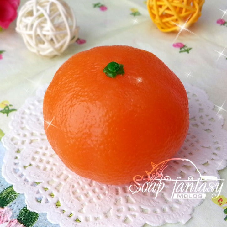 Tangerine (medium size) tangerine silicone mold for soap making