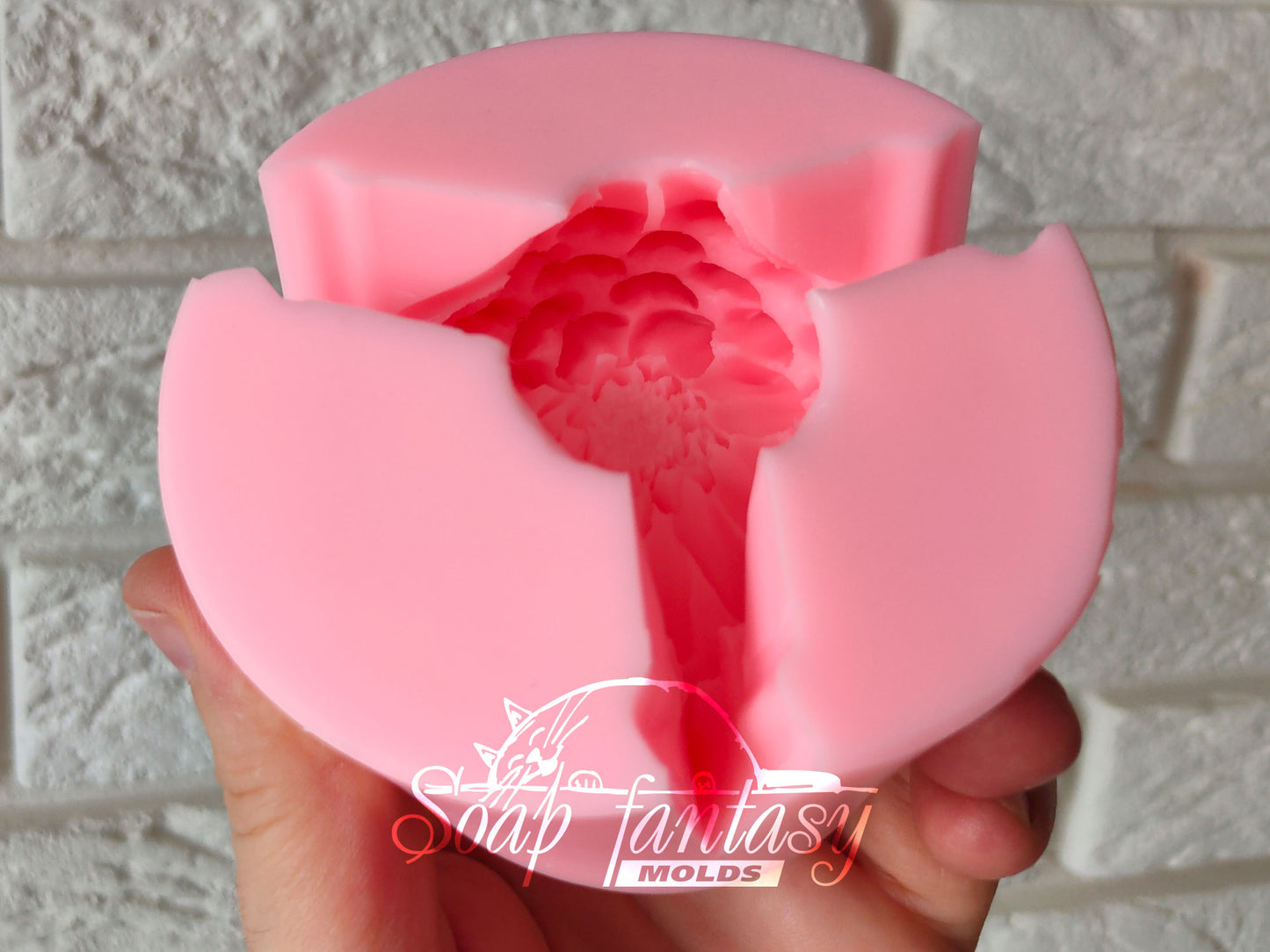Zinnia flower silicone mold for soap making
