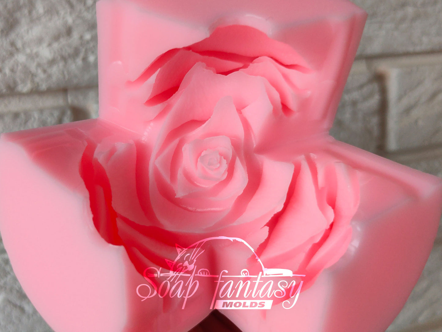 Half opened rose Symphony silicone mold for soap making