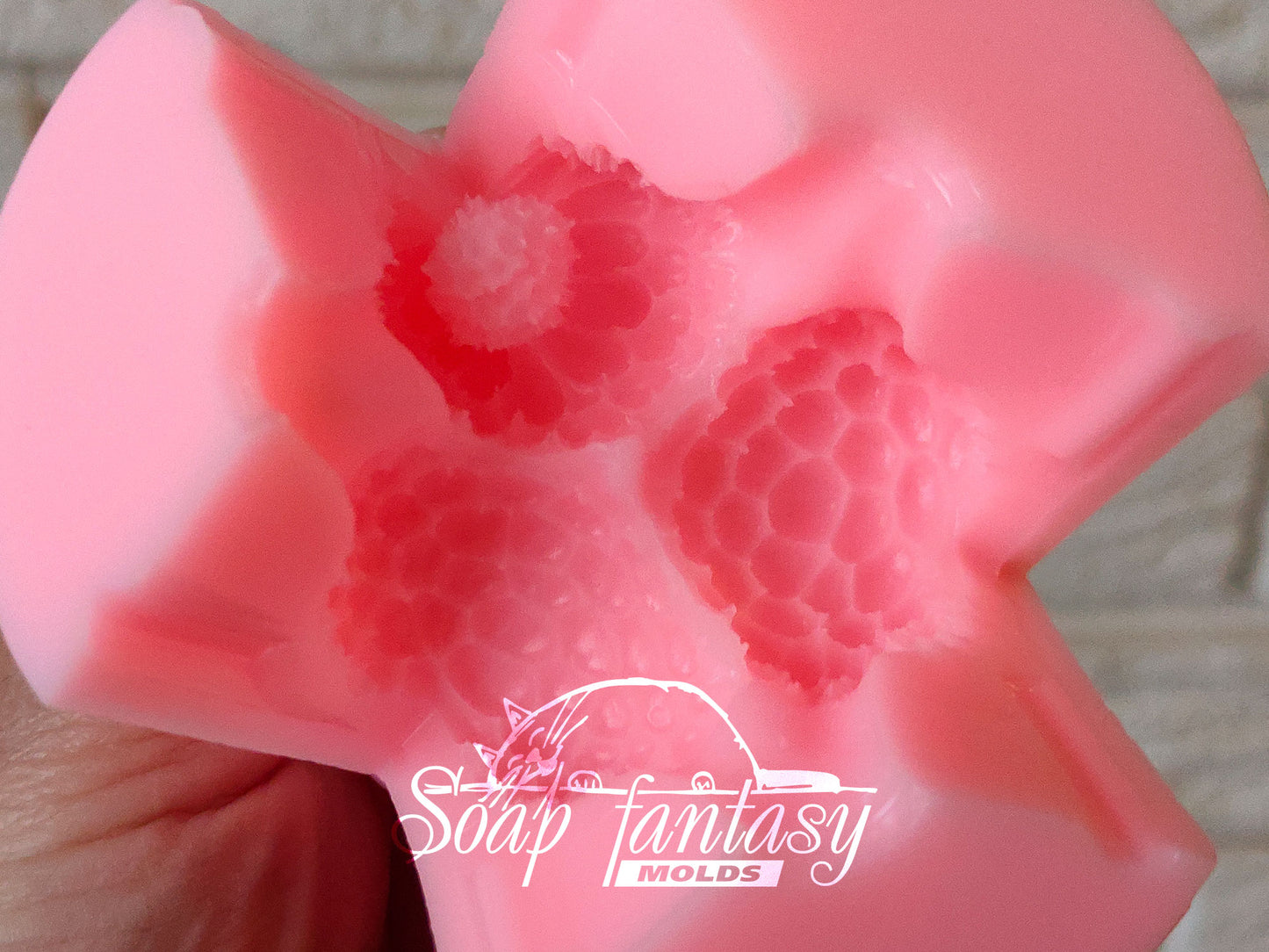 Triple raspberries bouquet inserts silicone mold for soap making