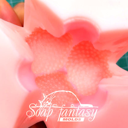 Triple strawberry bouquet inserts silicone mold for soap making