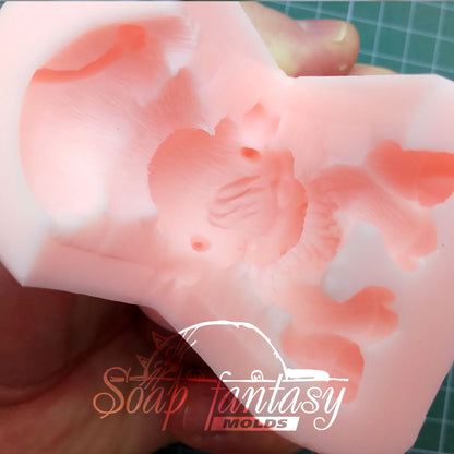 MooMoo sitting baby bulls silicone mold for soap making