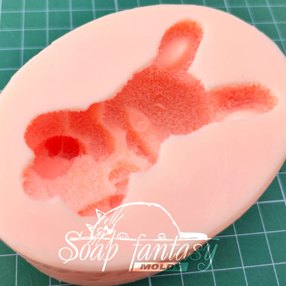 Cute bunny on the back silicone mold for soap making