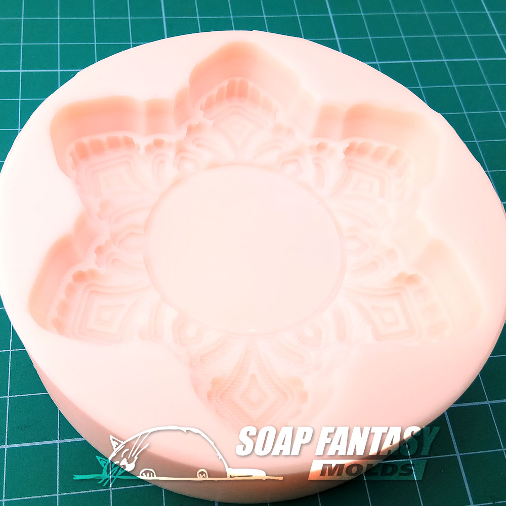 Snowflake with a sticker (model #2) silicone mold for soap making