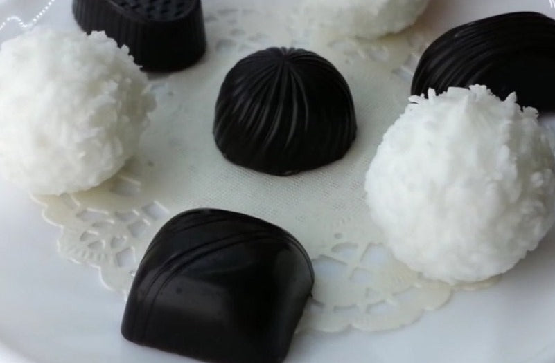 Chocolate or coconut candies set silicone mold for soap making