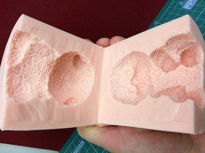 Fluffy kitten silicone mold for soap making.