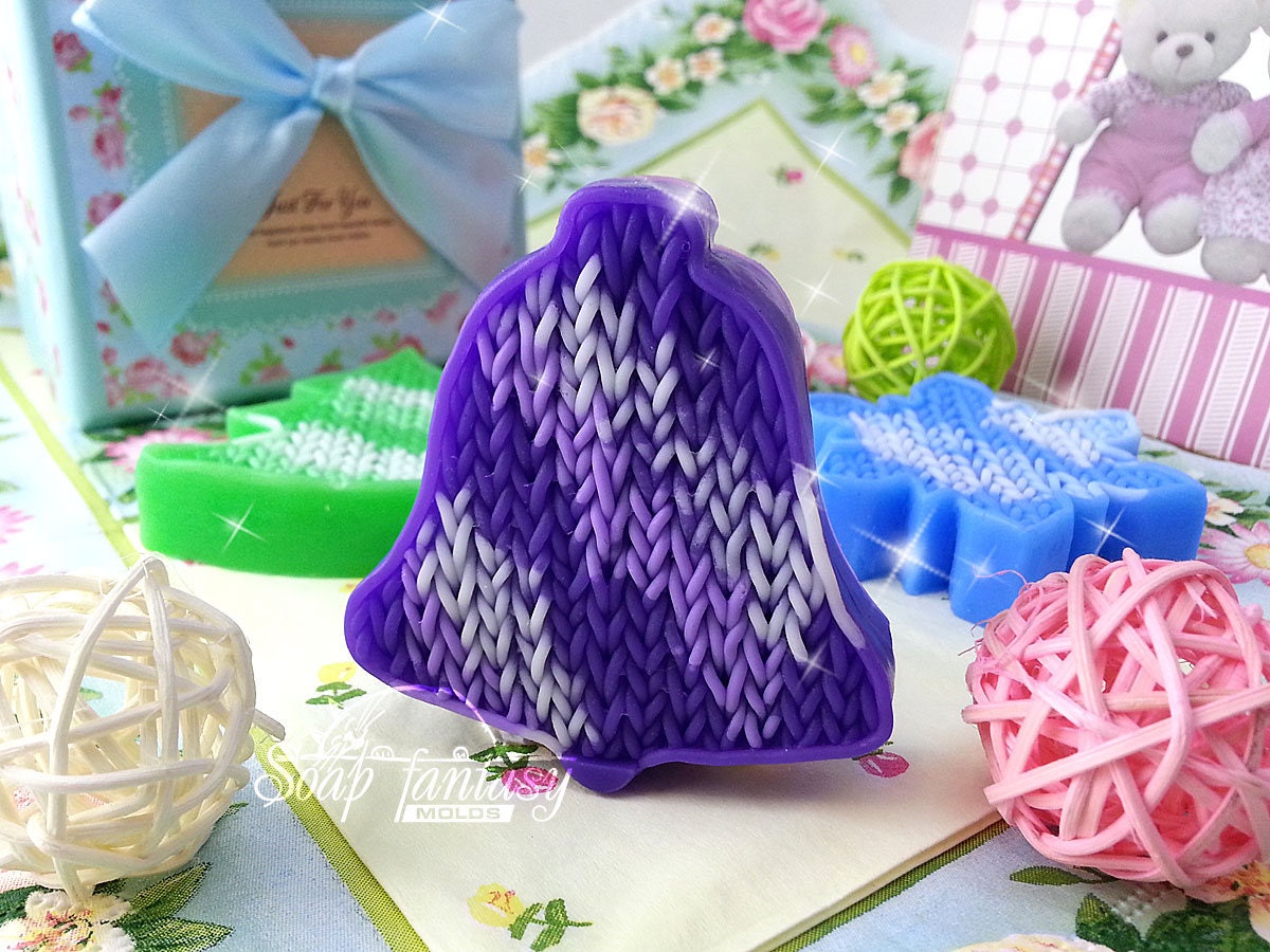 Knitted Christmas tree decorations silicone mold for soap making