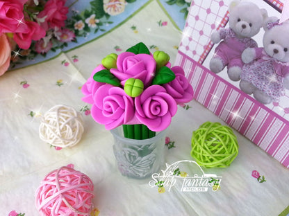 Roses bouquet silicone mold for soap making
