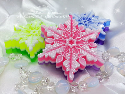 Magic snowflake silicone mold for soap making