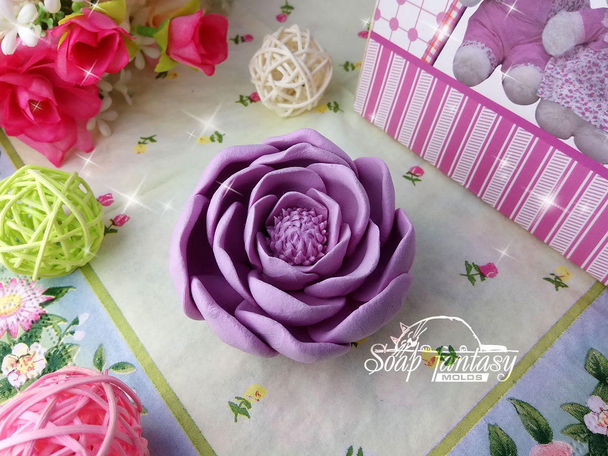 Ranunculus flower silicone mold for soap making