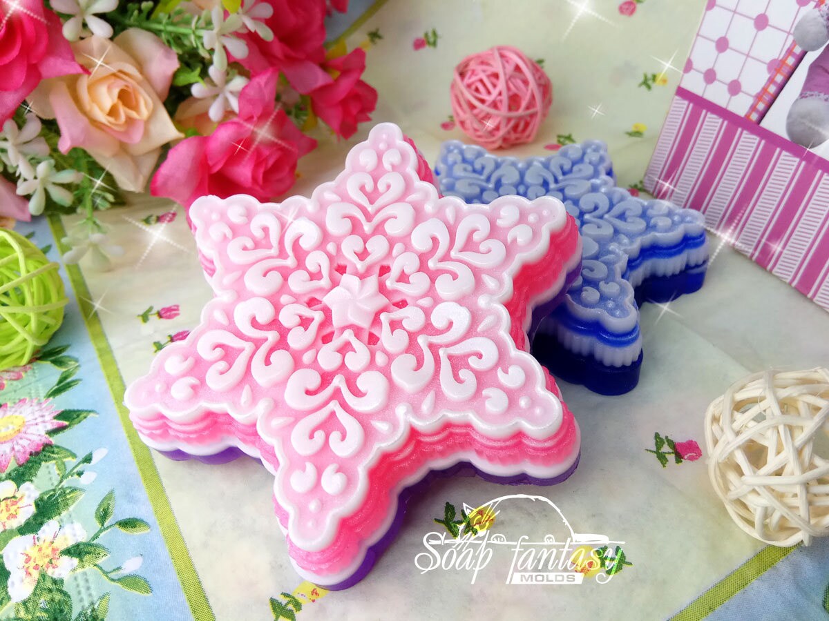 Frosty snowflake silicone mold for soap making