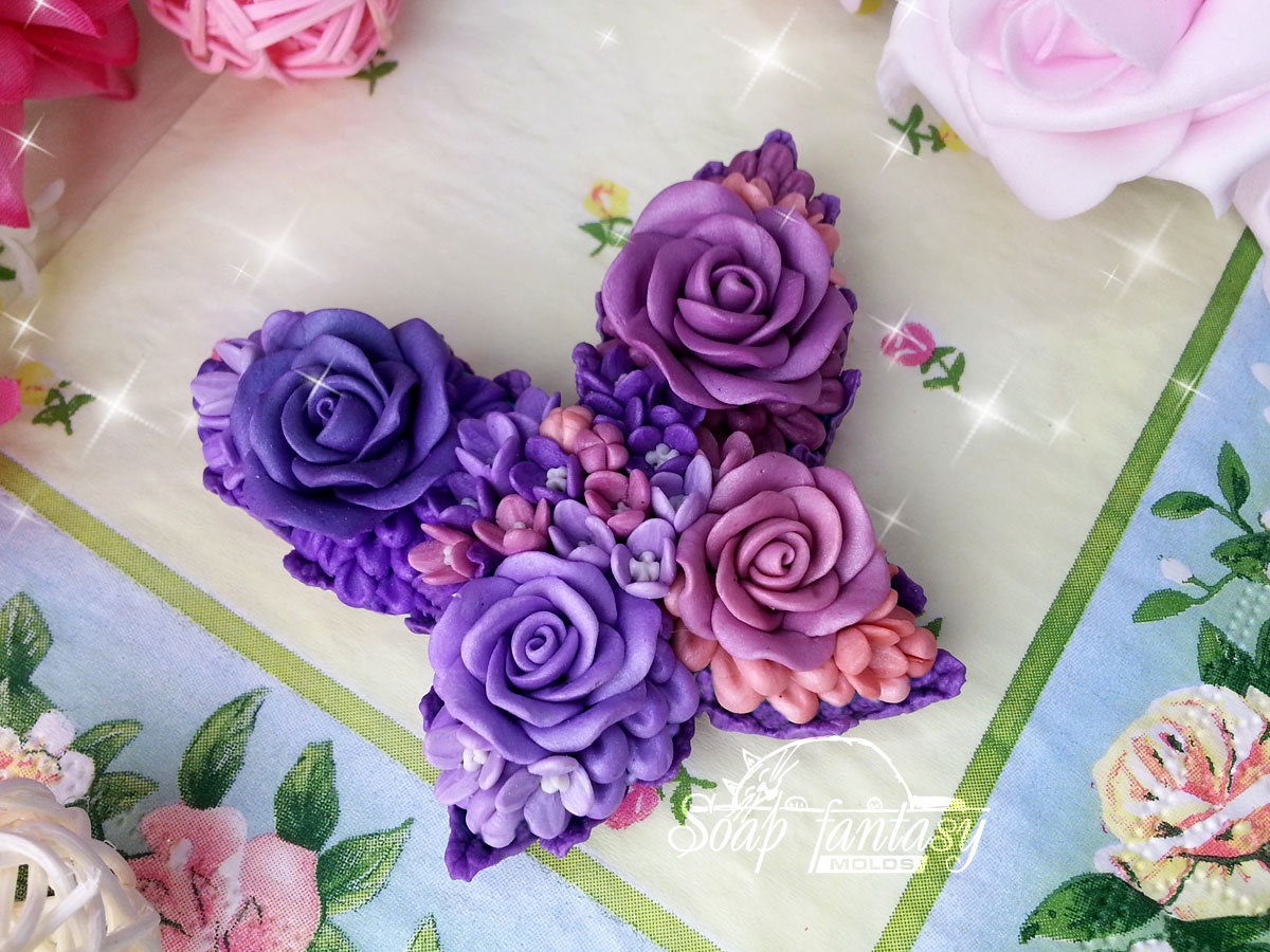 Flower butterfly silicone mold for soap making