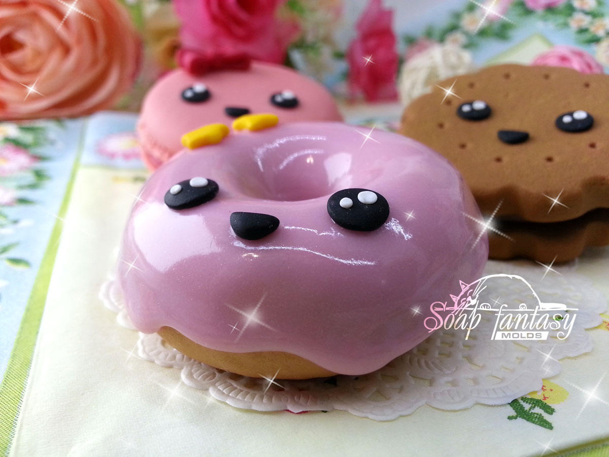 Smiling donut silicone mold for soap making