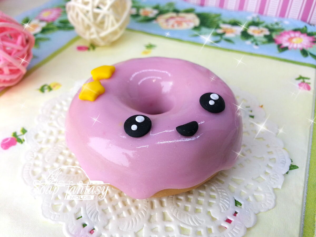 Smiling donut silicone mold for soap making