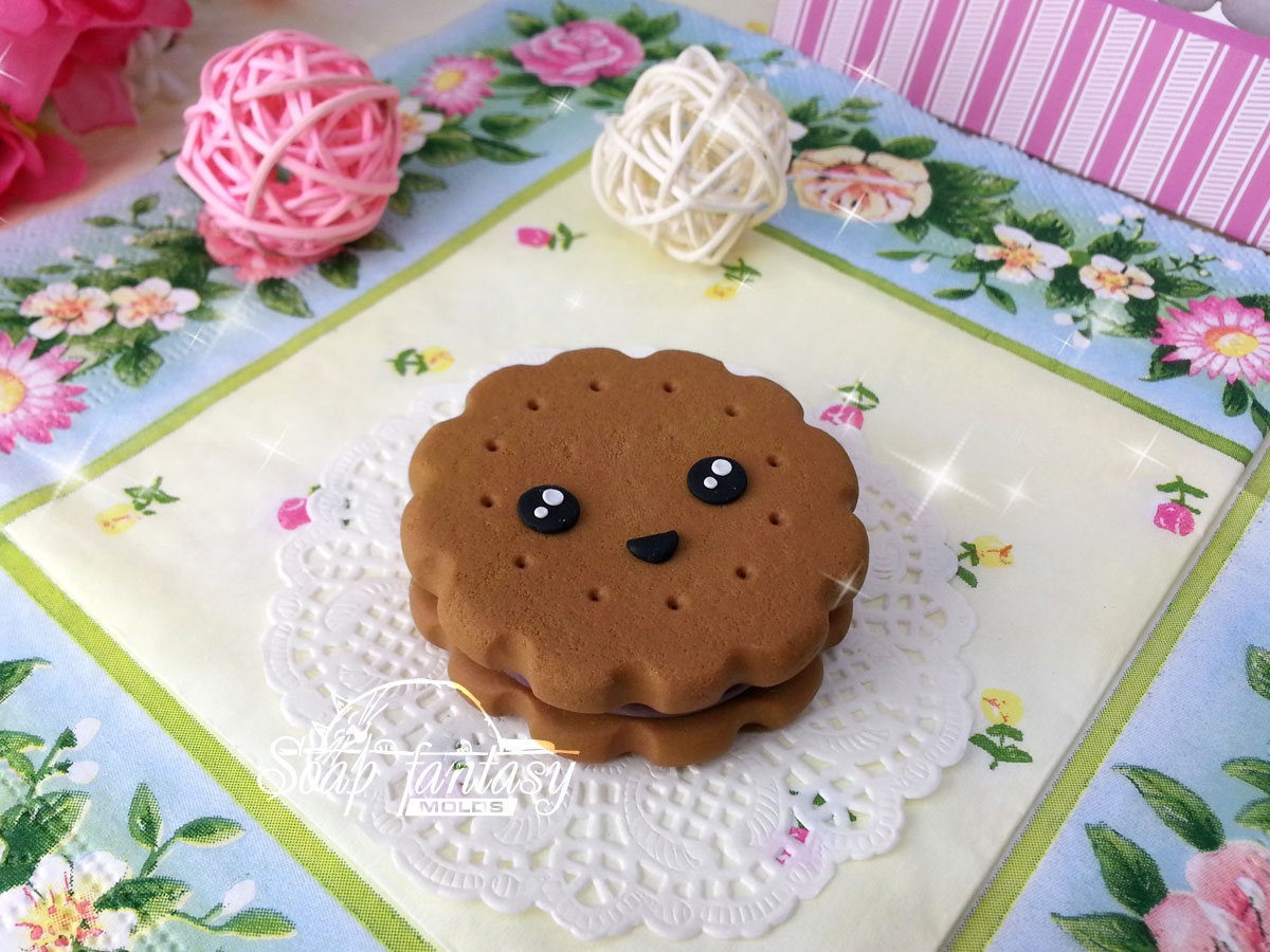Smiling cookie silicone mold for soap making