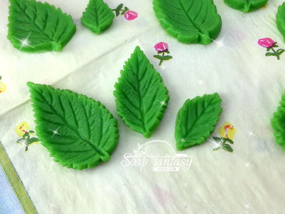 Flat 2D leafs custom set (6 pieces) silicone mold for soap making