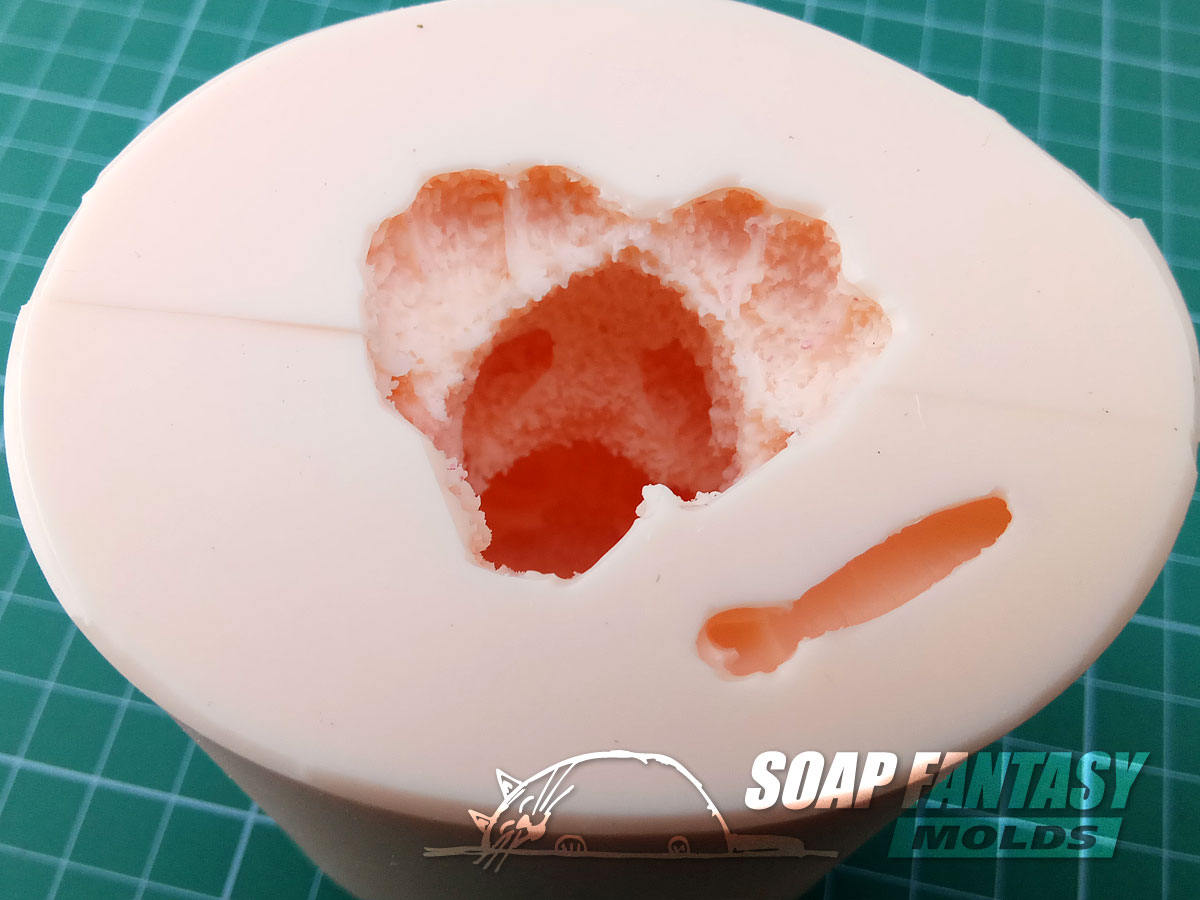 Bunny with a carrot silicone mold for soap making