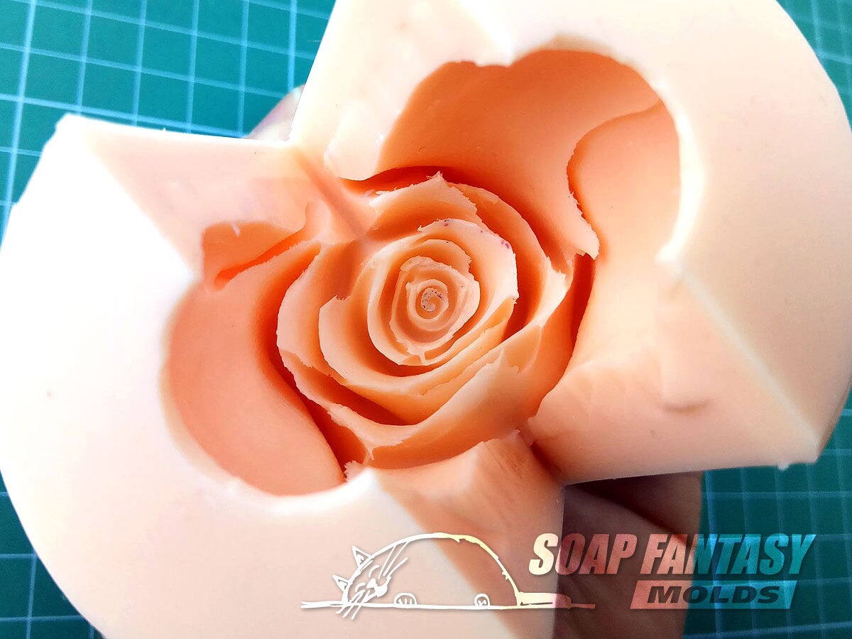 Rosebud (mini) with leaves silicone mold for soap making
