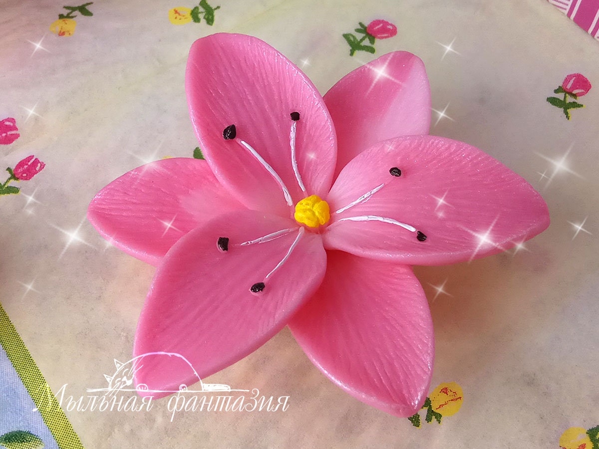 Lily stargazer flower (mini) silicone mold for soap making