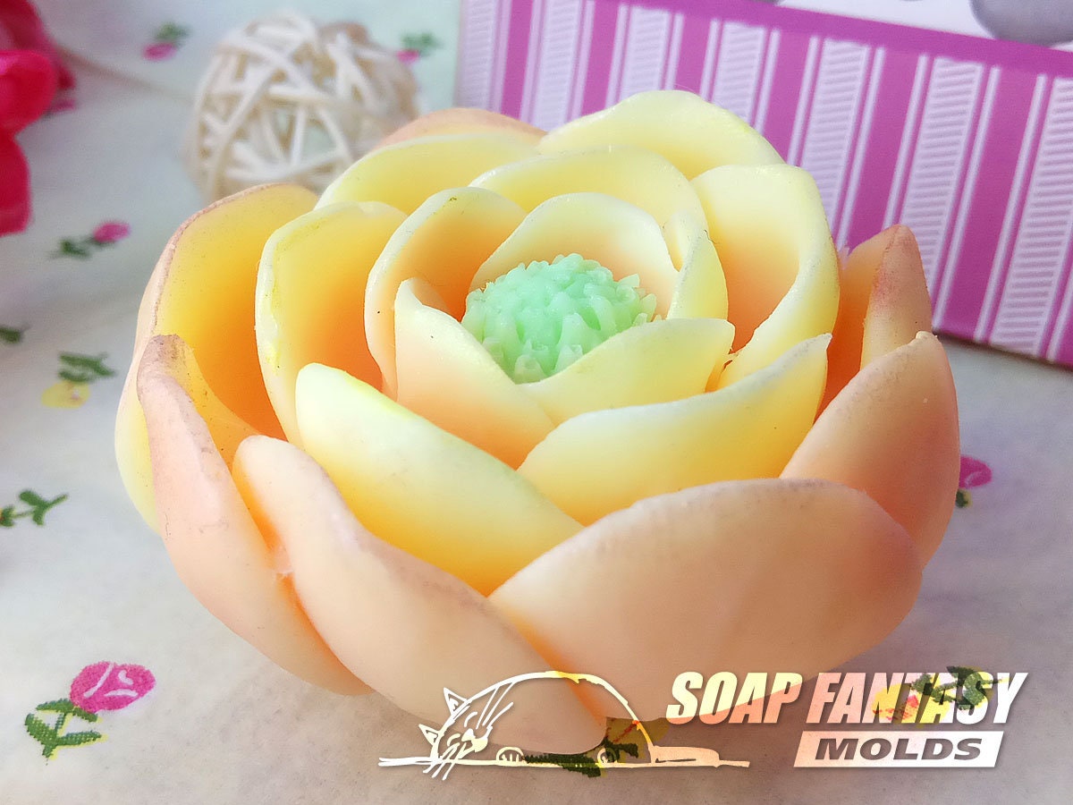 Ranunculus flower silicone mold for soap making