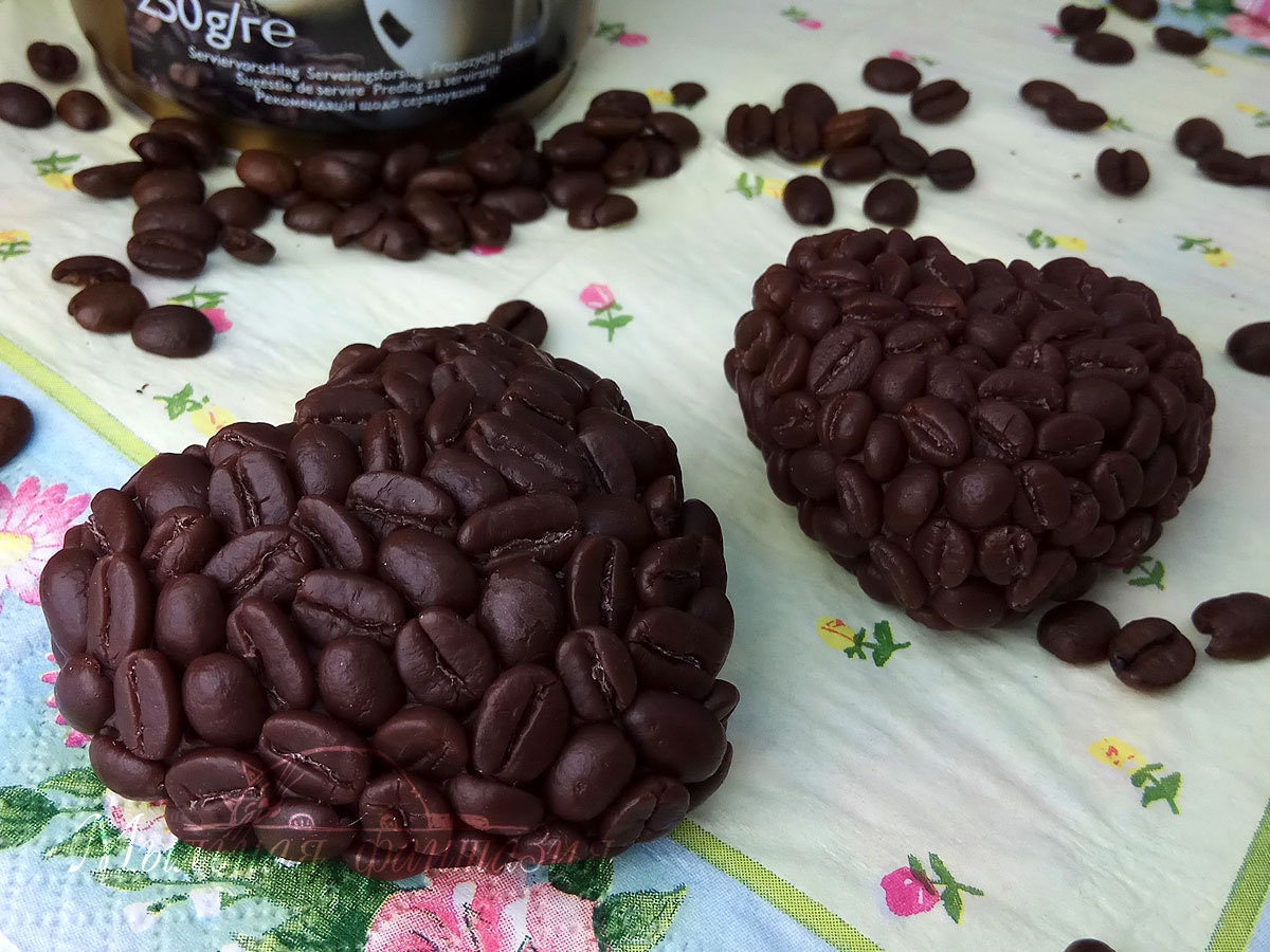 Coffee heart silicone mold for soap making