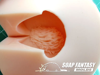 Peach (half) silicone mold for soap making