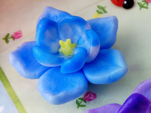 Aquilegia flower silicone mold (mould) for soap making and candle making