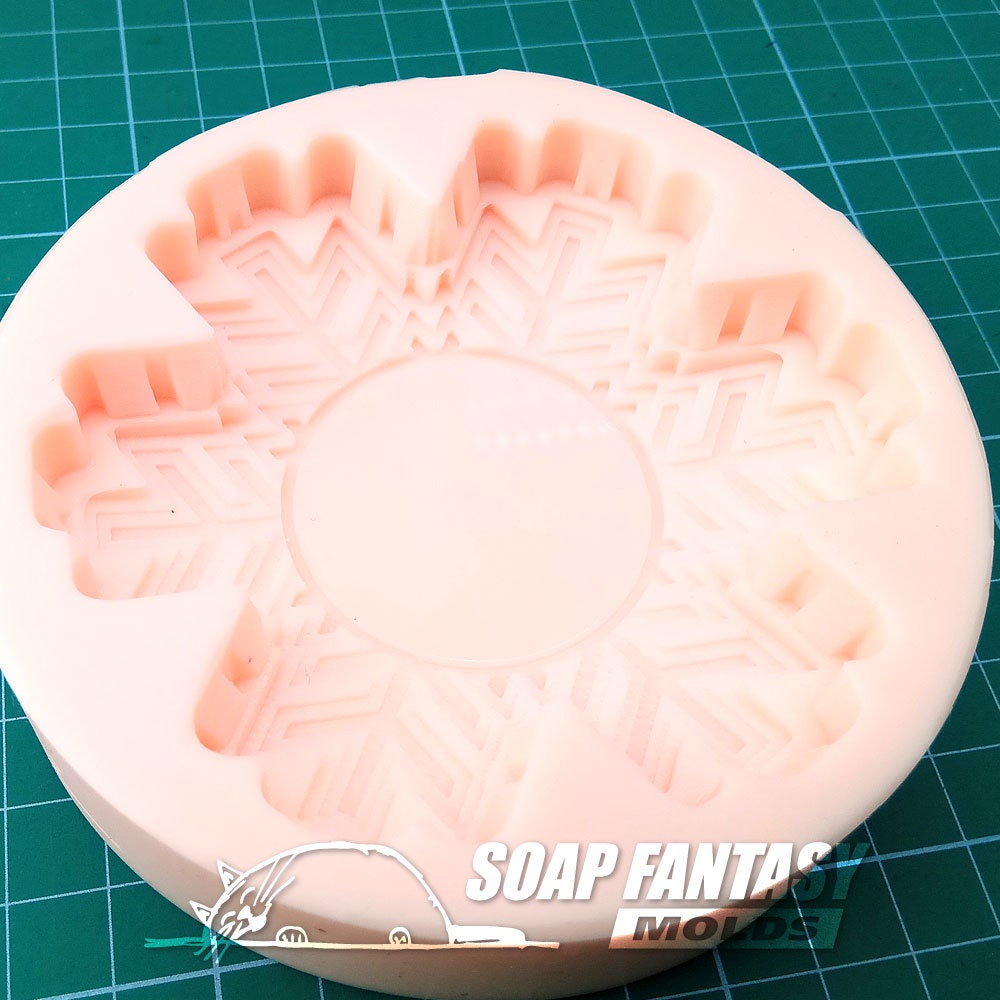Snowflake with a sticker (model #3) silicone mold for soap making