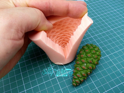 Pine cone (green) silicone mold for soap making