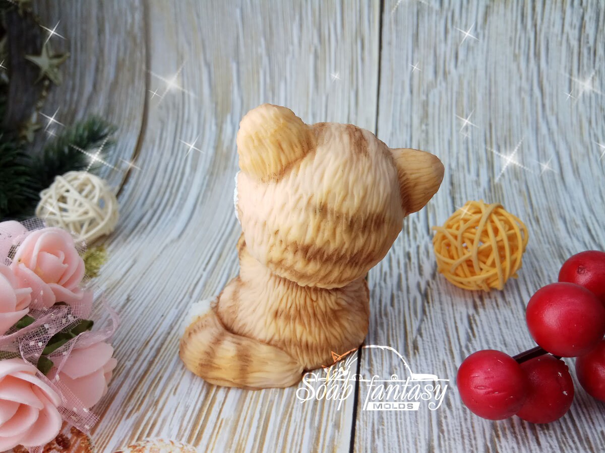 Mischievous kitten silicone mold for soap making