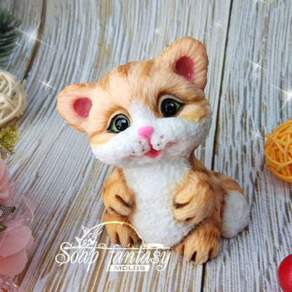Mischievous kitten silicone mold for soap making