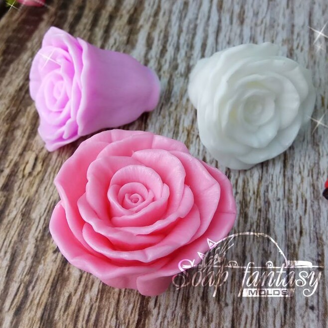 Half opened rosebud "Freedom" silicone mold for soap making