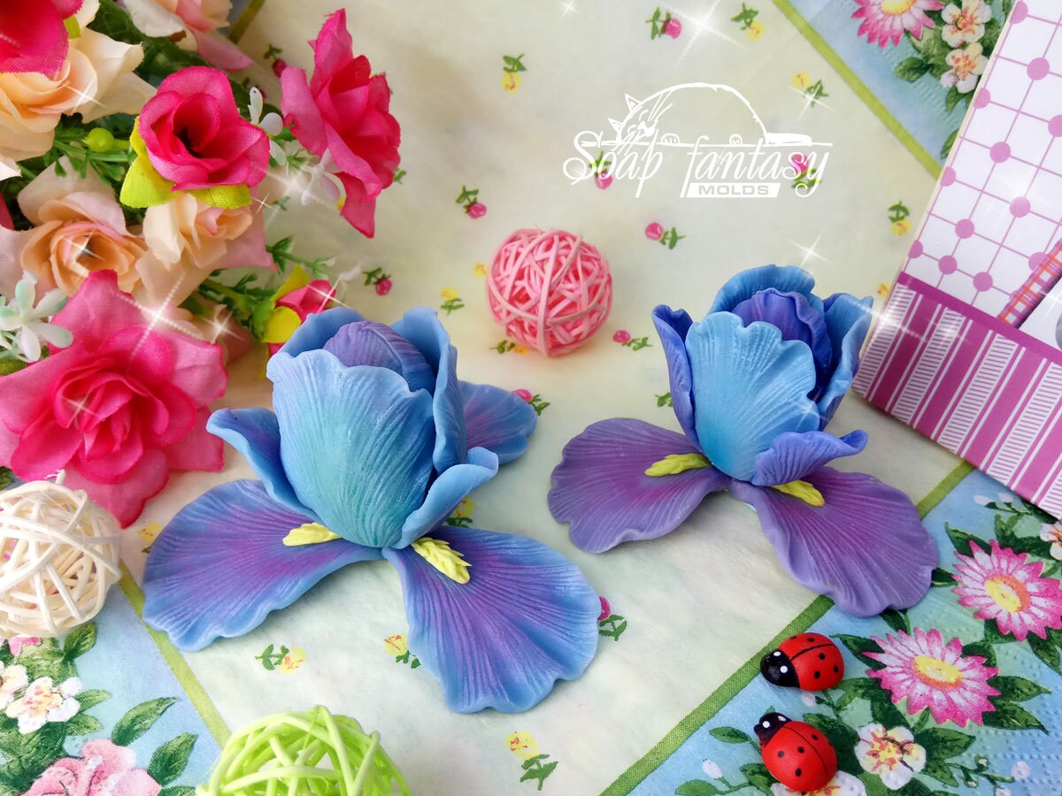 Tender irises flower silicone mold for soap making