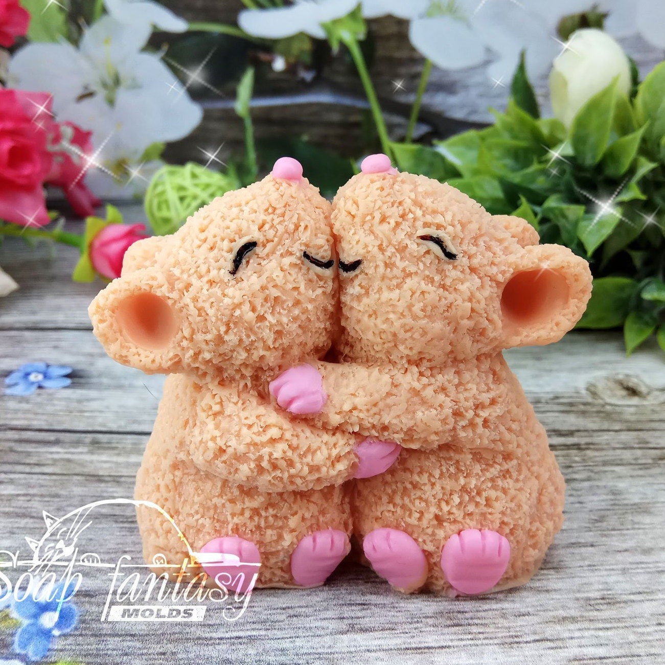 Mice in love silicone mold for soap making