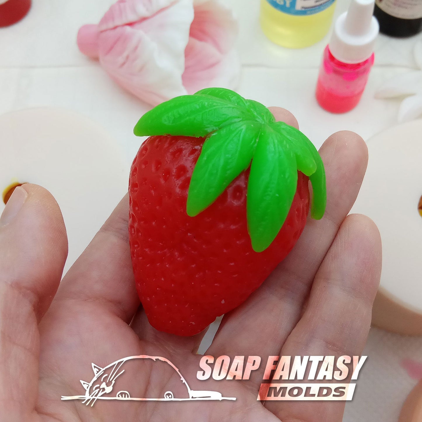 Giant strawberry silicone mold for soap making