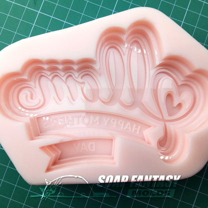 Happy Mother's Day best wishes "Love Mom" silicone mold for soap making