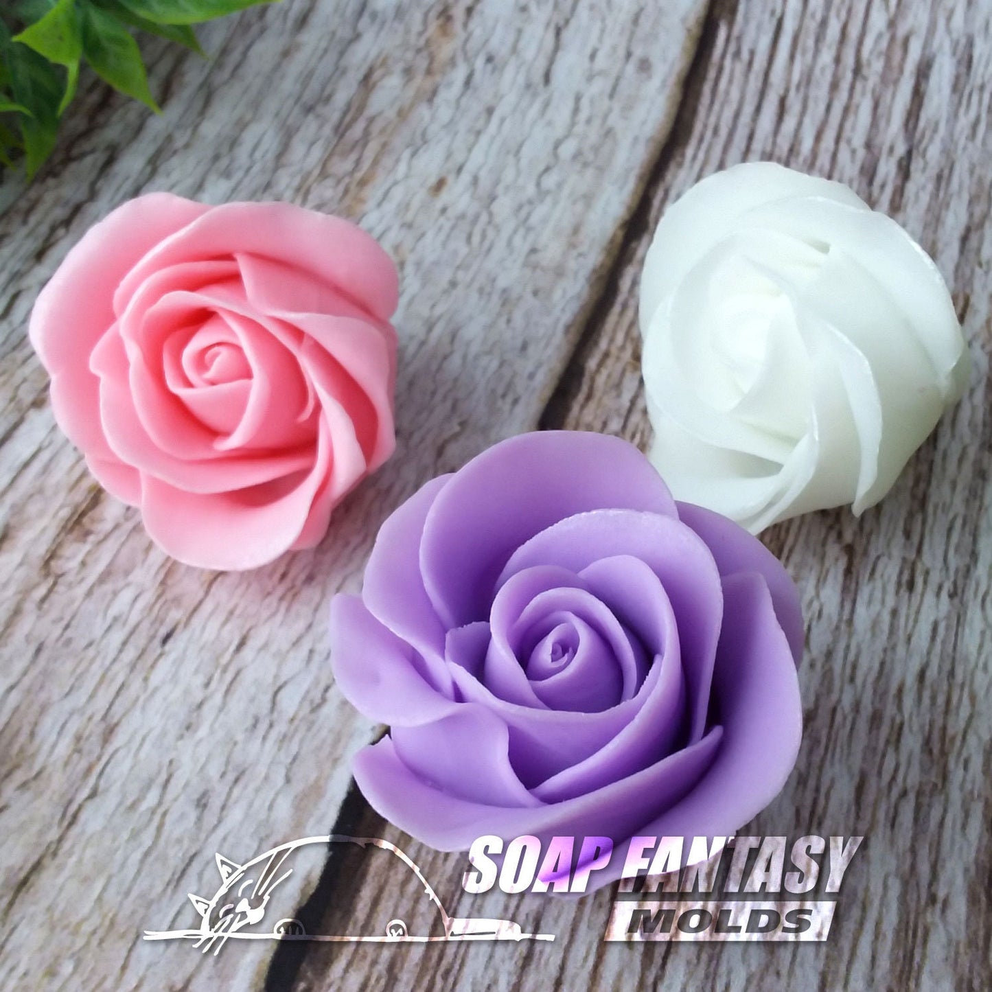 Thin Rose #1 (with thin petals) silicone mold for soap making