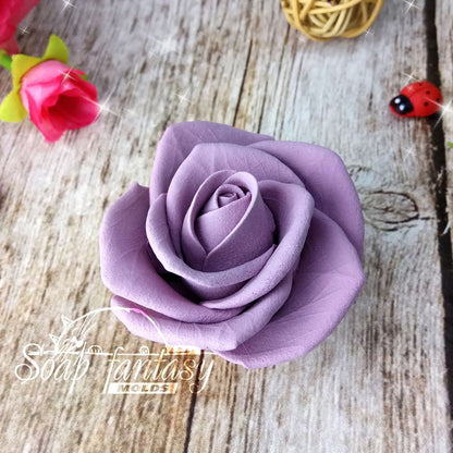 Thin Rose #2 (with thin petals) silicone mold for soap making