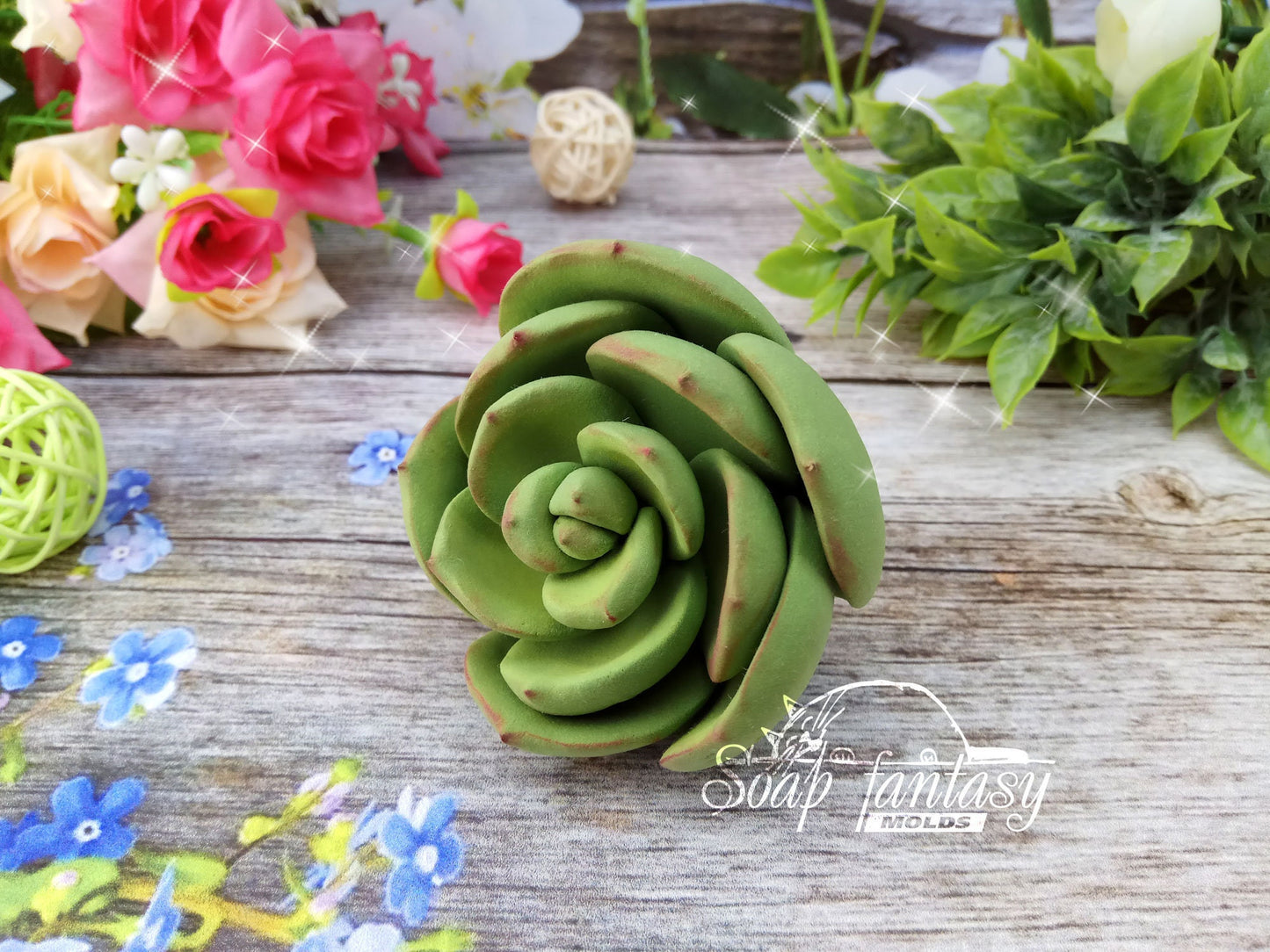 Succulent #1 silicone mold for soap making