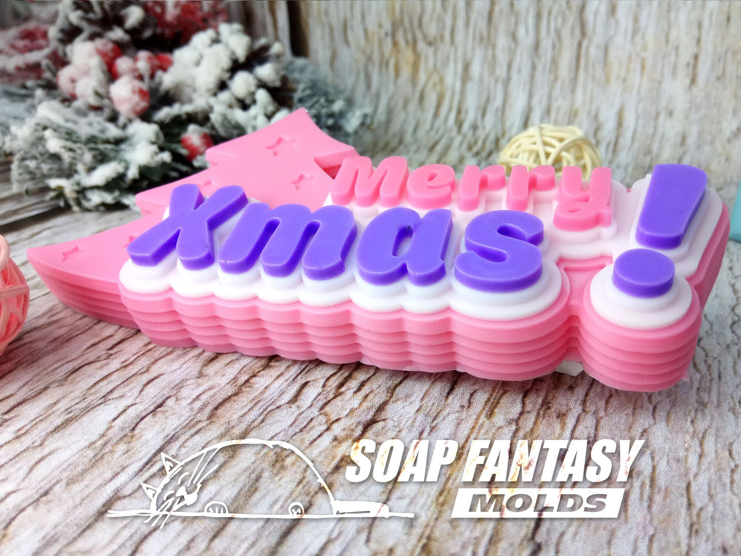 Merry Xmas with a Christmas tree silicone mold for soap making