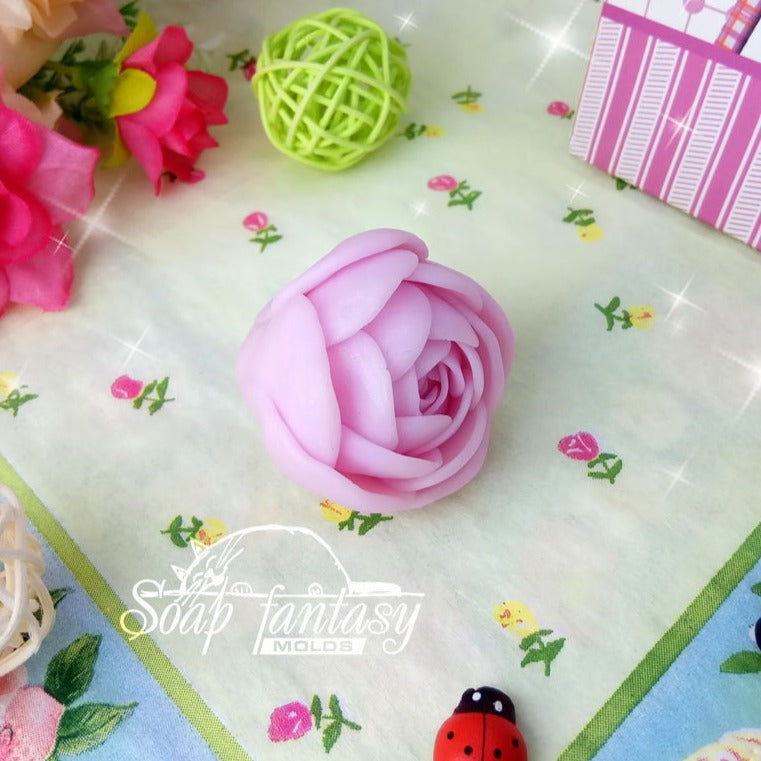 Camellia bud flower silicone mold for soap making