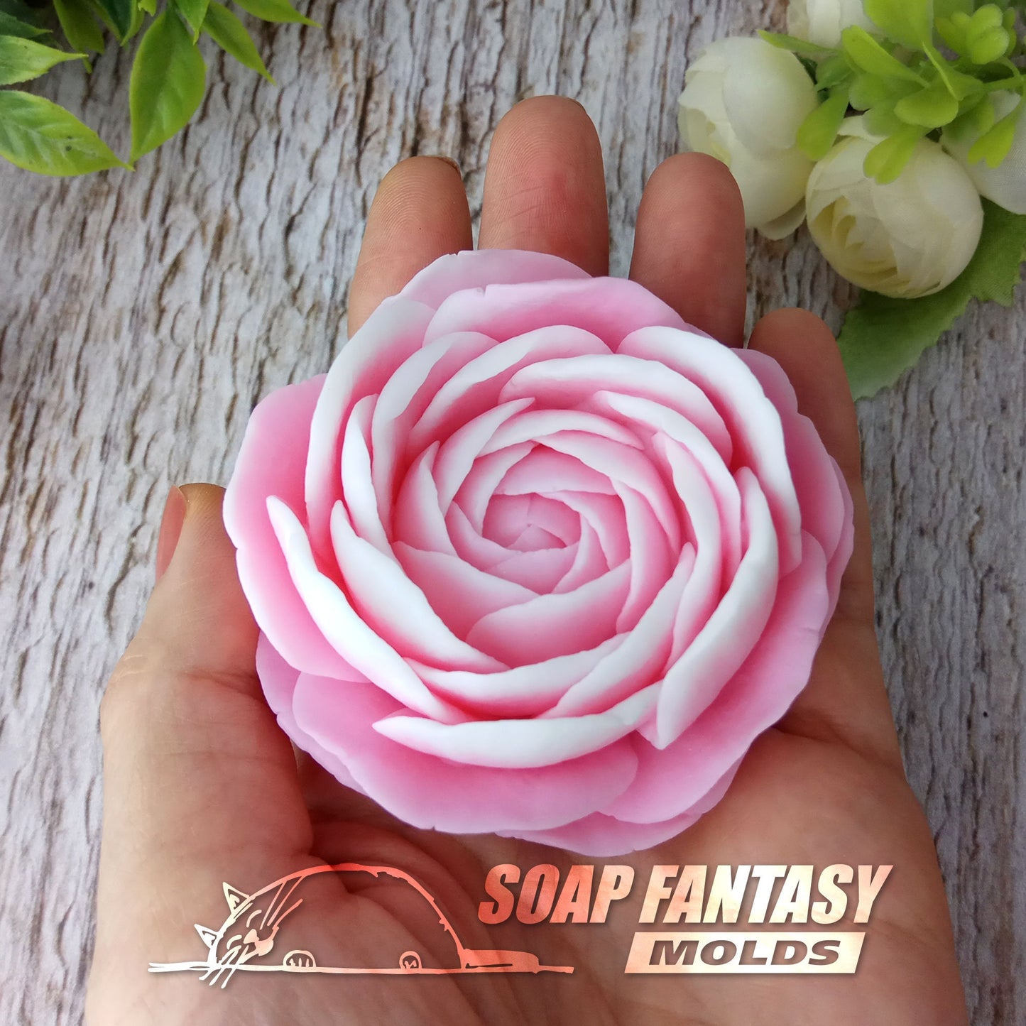 Ranunculus "Elegance" flower silicone mold for soap making
