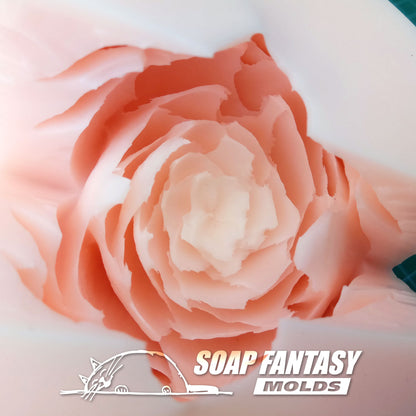 Ranunculus "Elegance" flower silicone mold for soap making