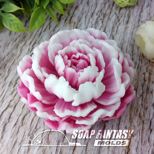 Peony "Sarah Bernhardt" silicone mold for soap making