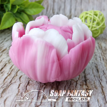 Peony bud "Sarah Bernhardt" silicone mold for soap making