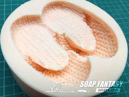 Knitted slippers silicone mold for soap making