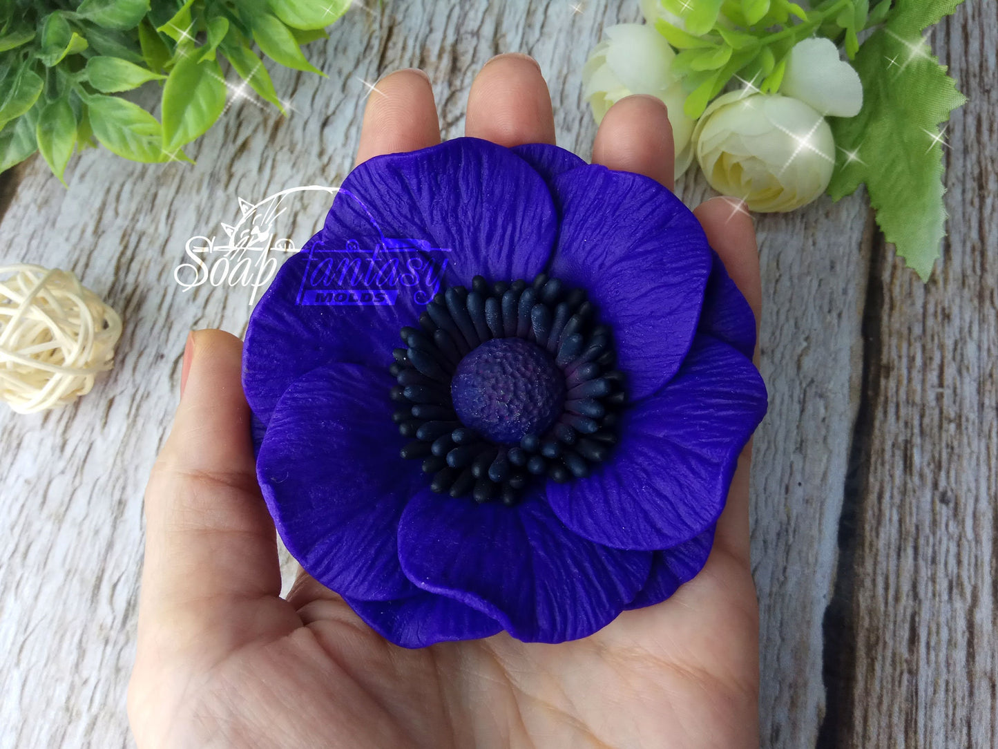 Garden anemone silicone mold for soap making
