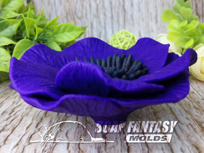 Garden anemone silicone mold for soap making