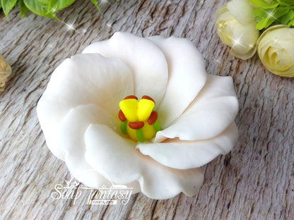 Eustoma "Arena White" flower silicone mold for soap making