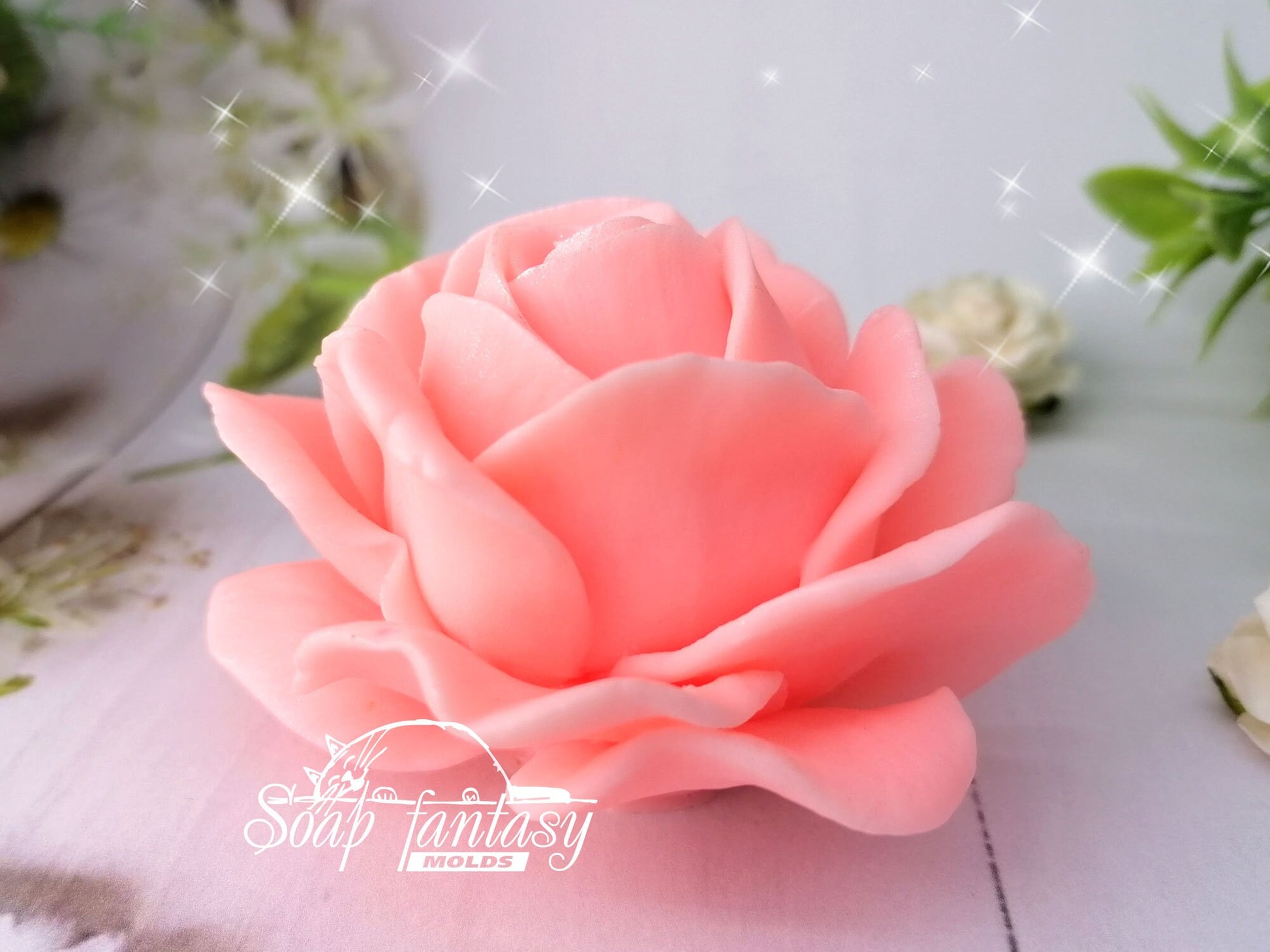 Big rose Aurora flower silicone mold (mould) for soap making and candle making